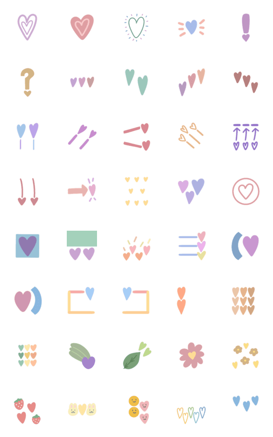 [LINE絵文字]Animated Heart Emojisの画像一覧