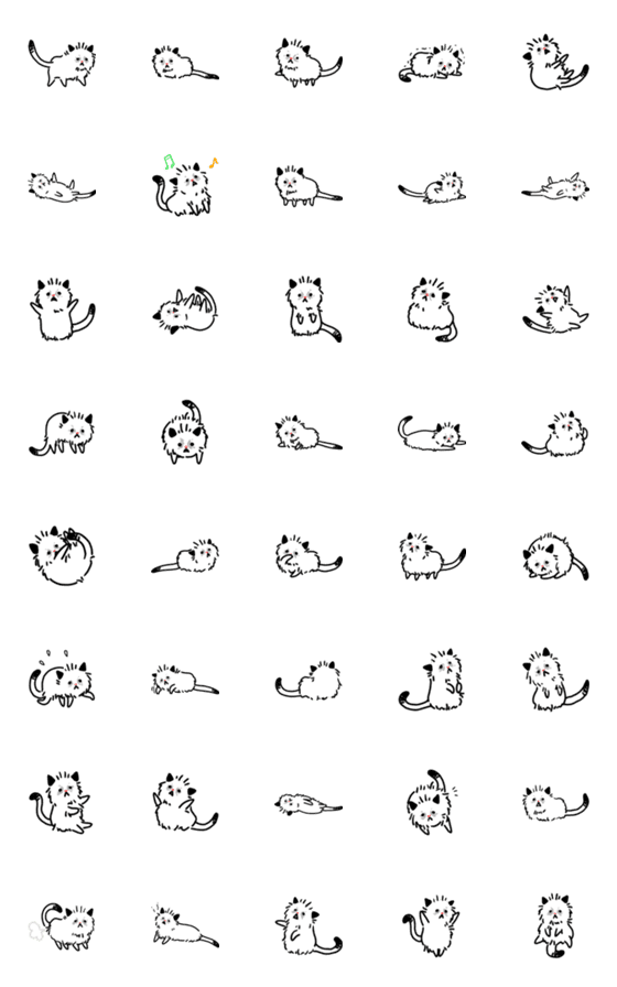[LINE絵文字]子猫ラグドールの絵文字の画像一覧