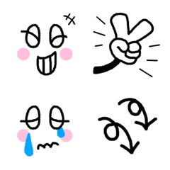 [LINE絵文字] シンプル  顔 記号 うごく絵文字の画像