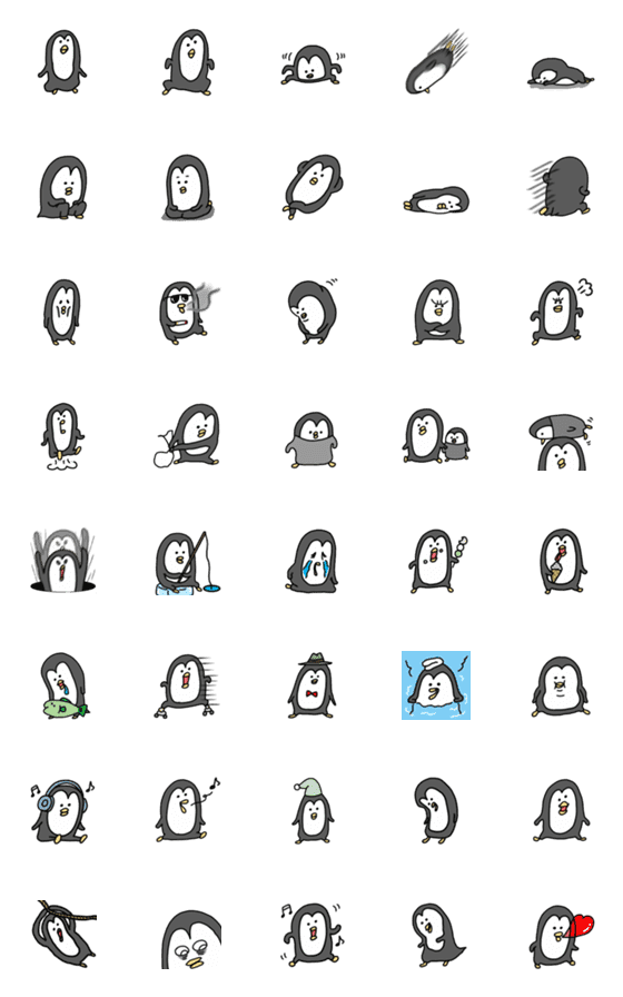 [LINE絵文字]コンディション悪い日のペンギンの画像一覧