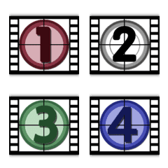 [LINE絵文字] Number Classic in film emojiの画像