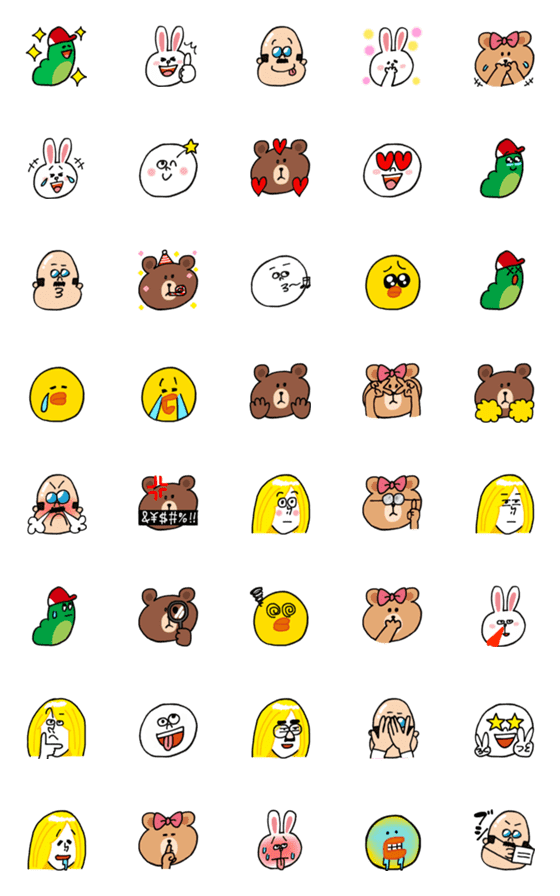 [LINE絵文字]ねこみずのBROWN ＆ FRIENDS動く絵文字2の画像一覧