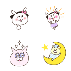 [LINE絵文字] あんこちゃんとねこの画像