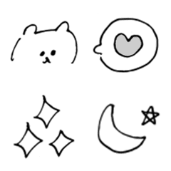 シンプルモノトーンにゃんこ絵文字の絵文字メイン画像