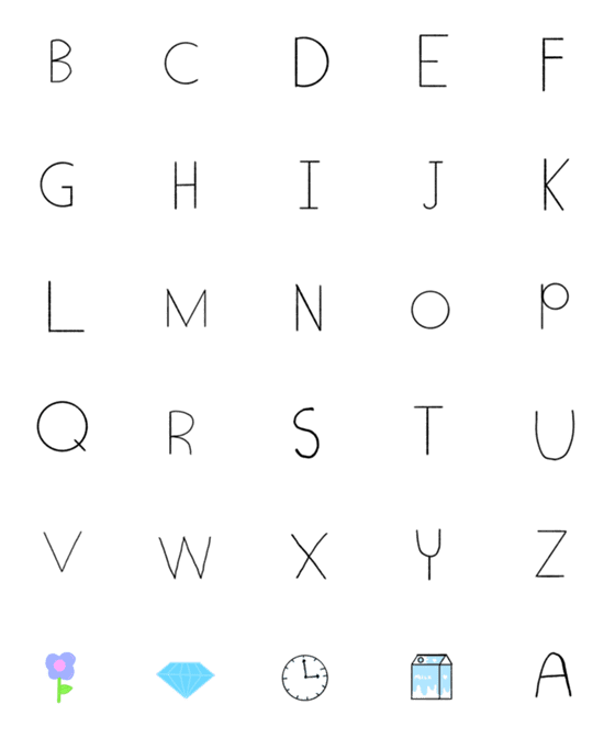 [LINE絵文字]ABC capital letterの画像一覧