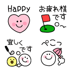 [LINE絵文字] にこちゃんのゴルフ絵文字の画像