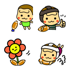 [LINE絵文字] ラグビー絵文字 ハッピーゴリラの画像