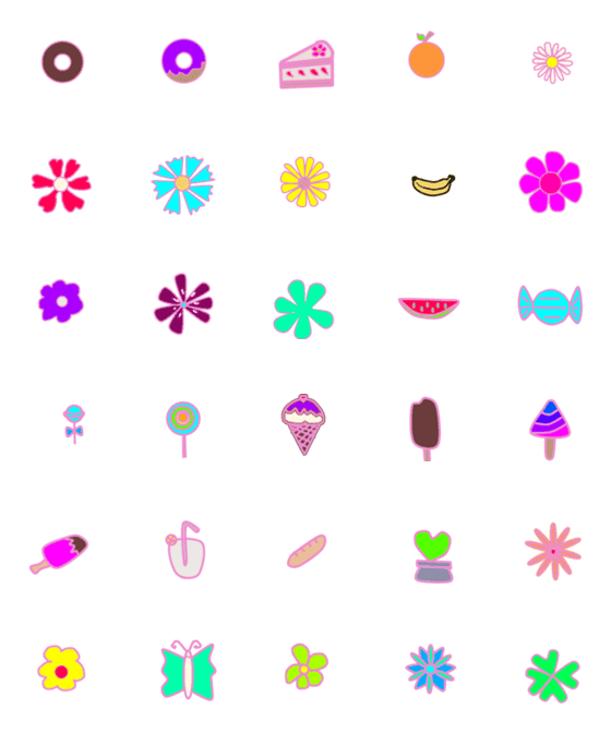[LINE絵文字]flower sweetsの画像一覧