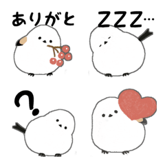 [LINE絵文字] シマエナガちゃんの使える絵文字【修正版】の画像