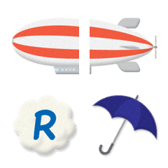 [LINE絵文字] つながる 飛行機と雲のアルファベットの画像