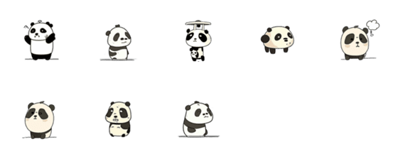 [LINE絵文字]Jerry Panda Emoji - 2の画像一覧
