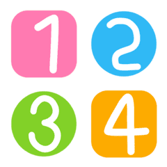 [LINE絵文字] Number cute colorful pastel colorsの画像