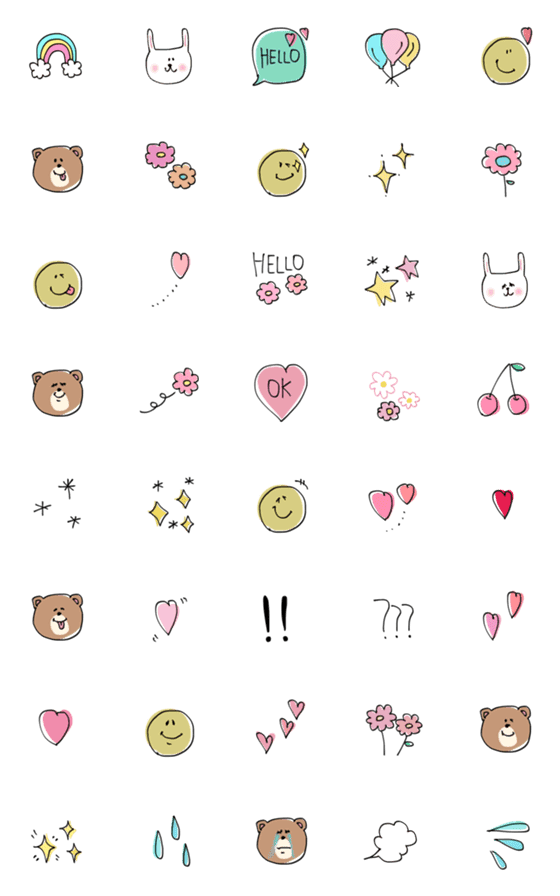 [LINE絵文字]⭐︎cuteの詰め合わせ⭐︎の画像一覧