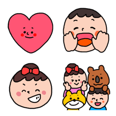 [LINE絵文字] 毎日かわいい❤︎ちびっこたちの顔絵文字の画像