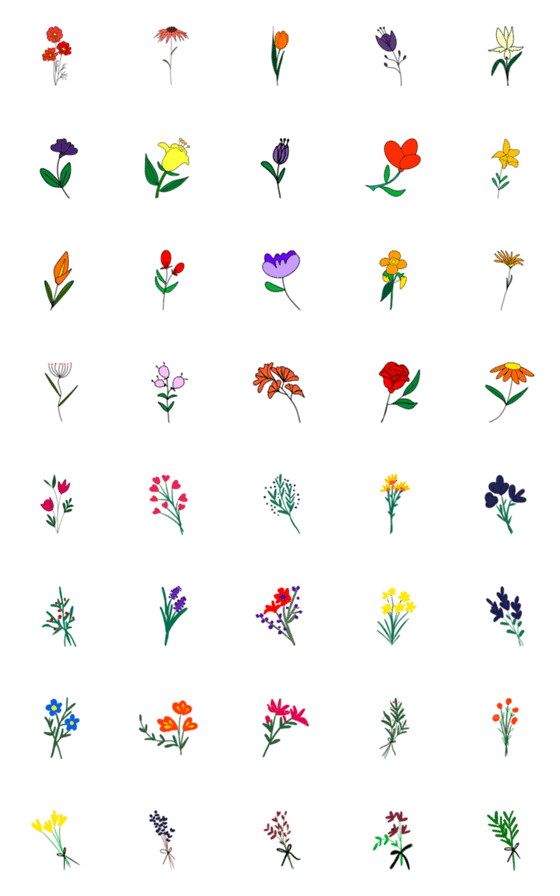 [LINE絵文字]Flowers emoji cuteの画像一覧