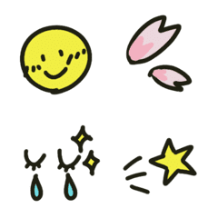 [LINE絵文字] 桜とシンプルな絵文字の画像