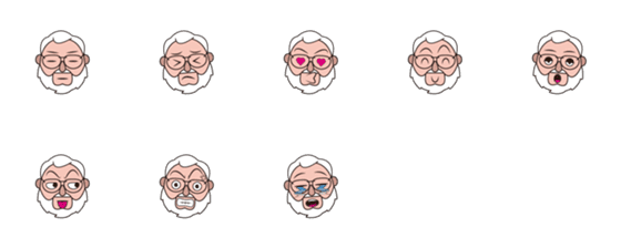 [LINE絵文字]Grandpa with white beardの画像一覧