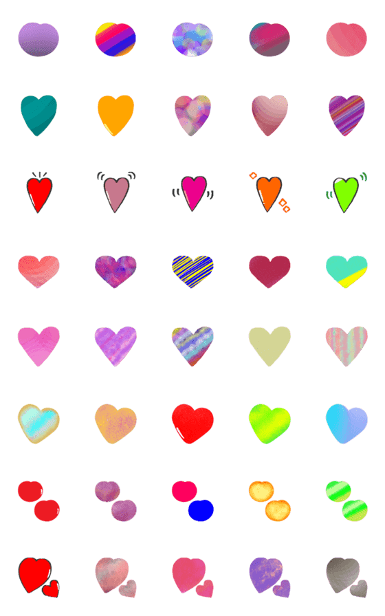 [LINE絵文字]all heart♥8の画像一覧