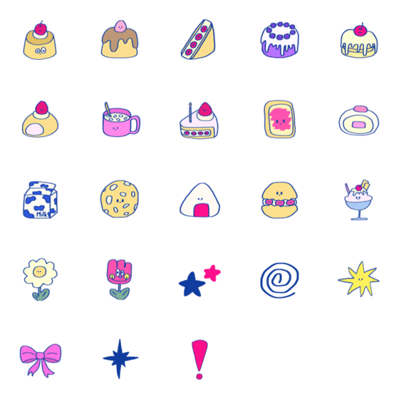 [LINE絵文字]Sweet | Colorful Cutenessの画像一覧