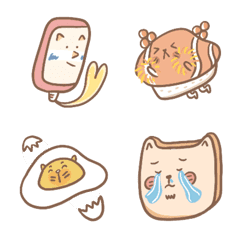 [LINE絵文字] Mycat's cute food emojiの画像