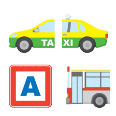 つながる はたらく車と交通標識風 英文字2の絵文字メイン画像