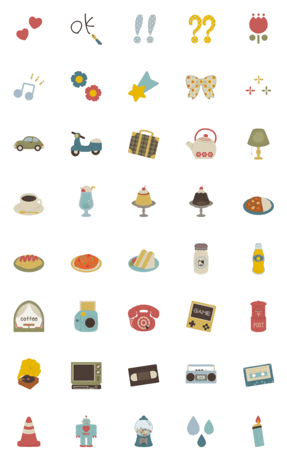 [LINE絵文字]レトロな絵文字。の画像一覧
