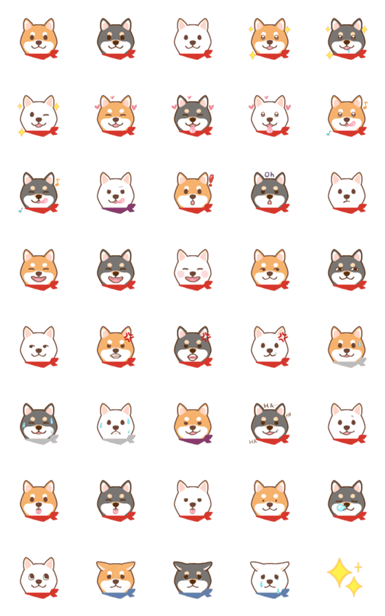 [LINE絵文字]毎日使える柴犬の絵文字の画像一覧