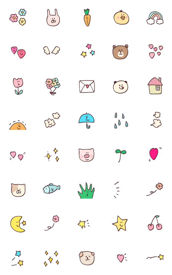 [LINE絵文字]♡cute過ぎる詰め合わせ♡の画像一覧