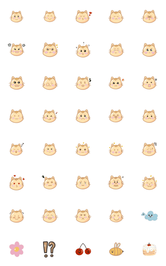 [LINE絵文字](Emojis) Cute little catの画像一覧