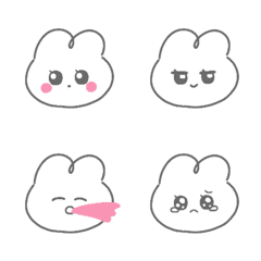 [LINE絵文字] Simple white rabbit emoji.の画像