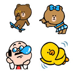 [LINE絵文字] 動く BROWN ＆ FRIENDS ★ 絵文字の画像