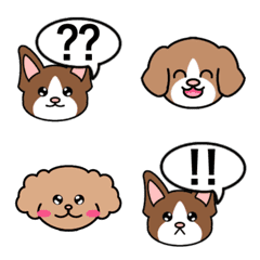 [LINE絵文字] 毎日使える☆あいさつ絵文字☆吹き出し☆犬の画像