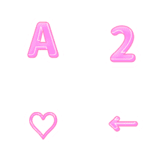 [LINE絵文字] QxQ PINK ♥ ABC 123 英語 数字 動くの画像