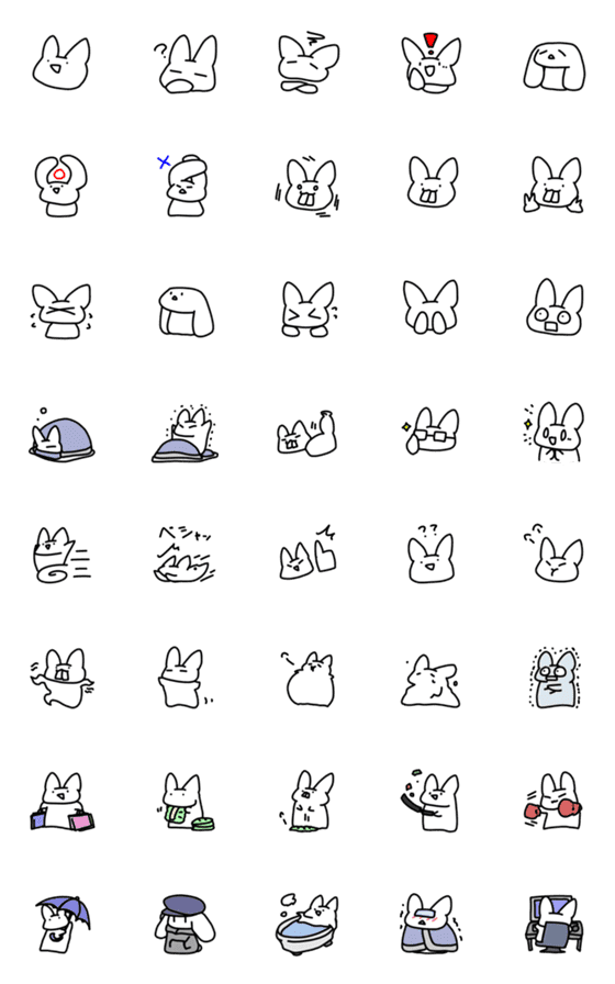 [LINE絵文字]自由なウサギ達の画像一覧