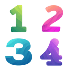 [LINE絵文字] Number classic colourful puffy emojiの画像