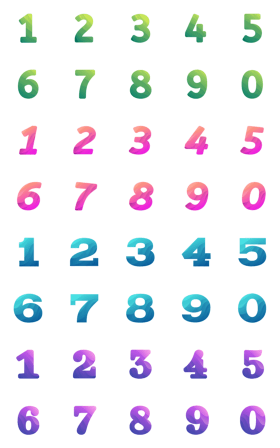 [LINE絵文字]Number classic colourful puffy emojiの画像一覧
