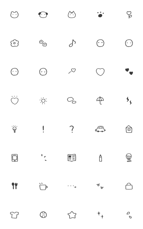 [LINE絵文字]小さなシンプルてがき絵文字の画像一覧