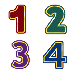 [LINE絵文字] Number classic gold emoji 4の画像