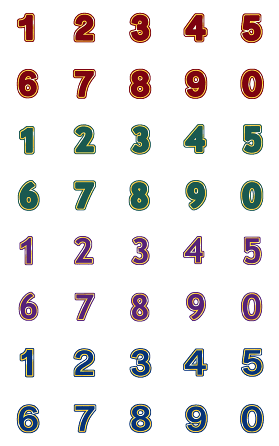 [LINE絵文字]Number classic gold emoji 4の画像一覧