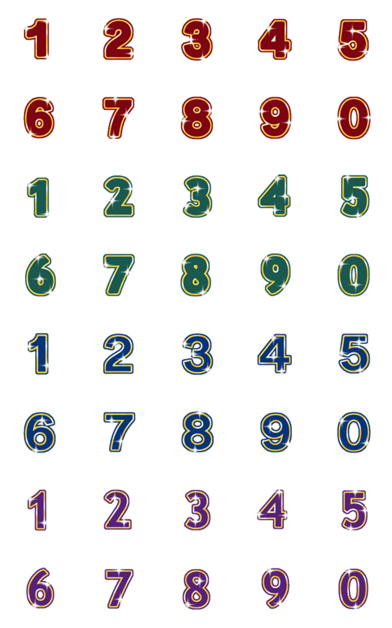 [LINE絵文字]Number classic gold animation emojiの画像一覧