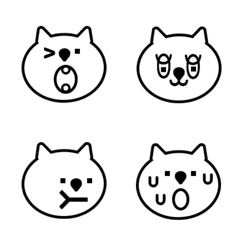 [LINE絵文字] QxQ 大人可愛い 動物 ラッキー 猫 顔文字の画像