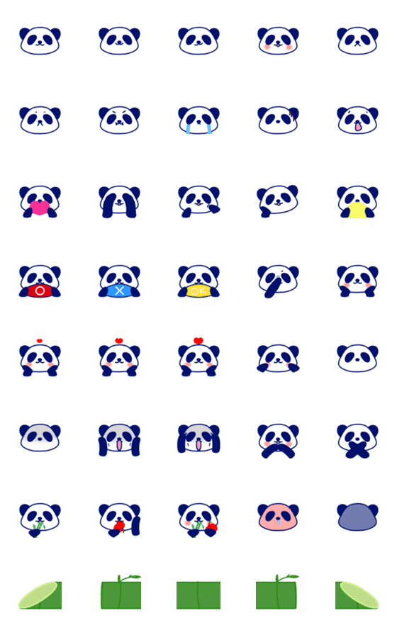 [LINE絵文字]Panda eat bambooの画像一覧