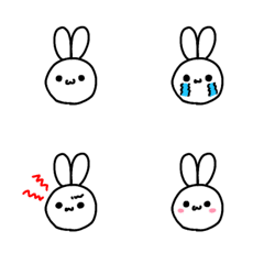 [LINE絵文字] 【絵文字】シンプルうさぴの画像