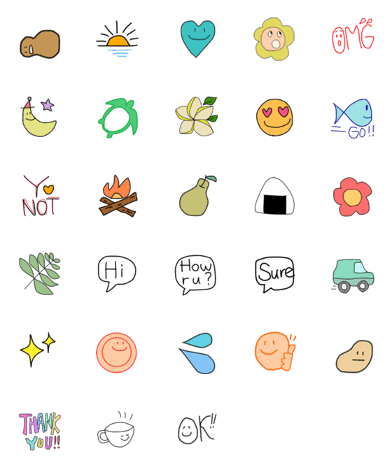 [LINE絵文字]Simple Tegaki Emoji2の画像一覧
