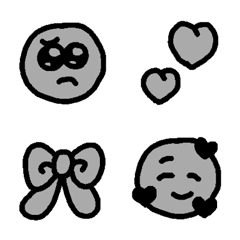 [LINE絵文字] nemuiasa：monotone face emojiの画像