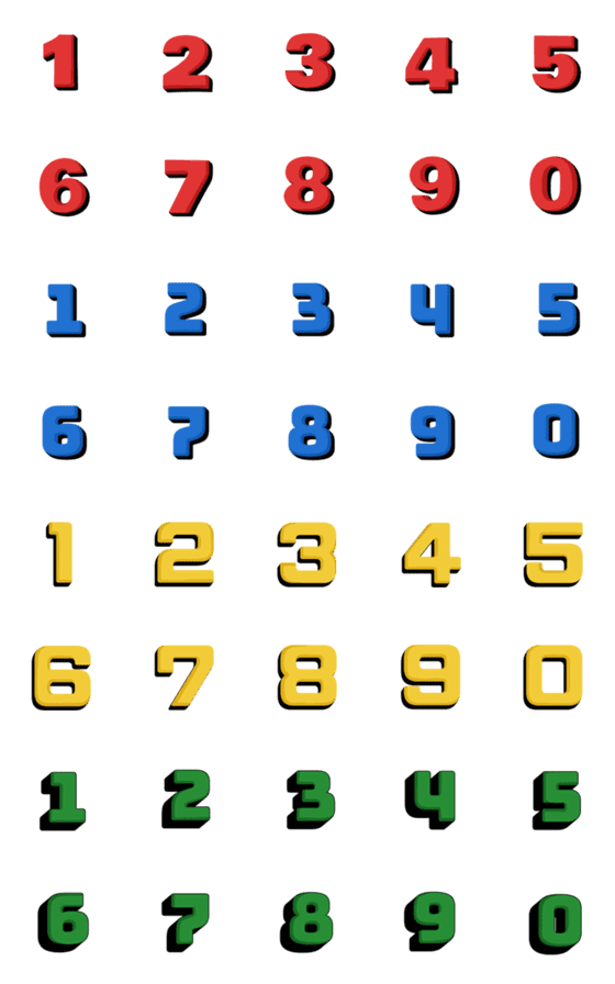 [LINE絵文字]Number classic colour emojiの画像一覧
