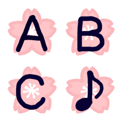 [LINE絵文字] 桜のデコ文字(アルファベット)の画像