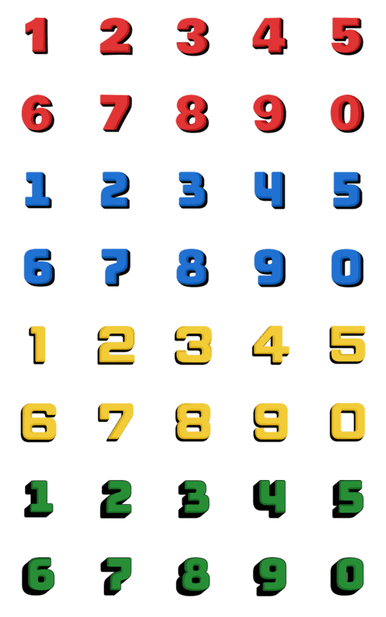 [LINE絵文字]Number classic colour animation emojiの画像一覧
