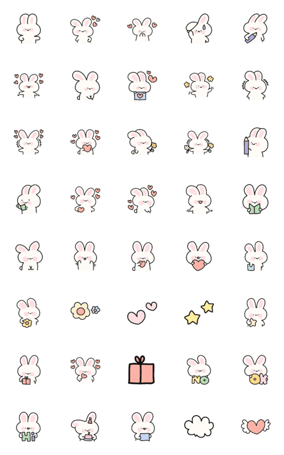 [LINE絵文字]Emoji r rabbit cute.の画像一覧