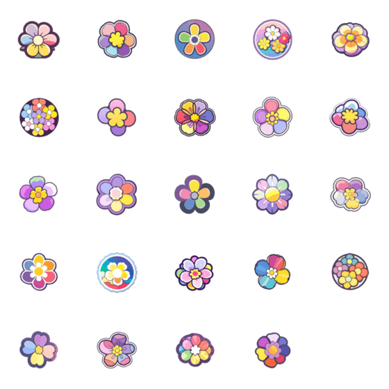 [LINE絵文字]シンプルでかわいい花の絵文字の画像一覧